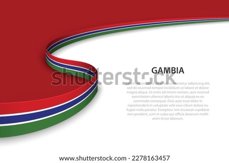 Wave flag of Gambia with copyspace background. Banner or ribbon vector template