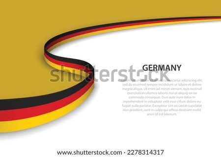 Wave flag of Germany with copyspace background. Banner or ribbon vector template
