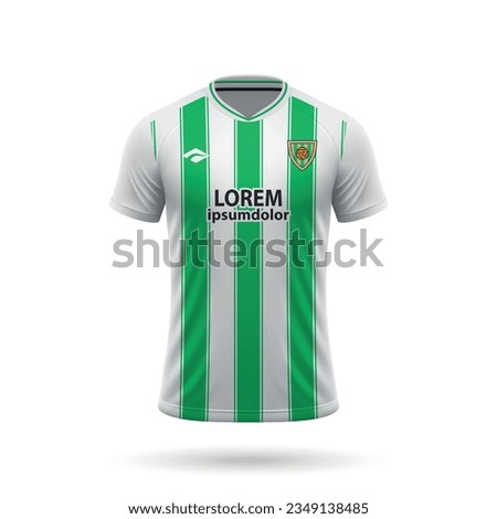 3d realistic soccer jersey in Betis style, shirt template for football kit 2023