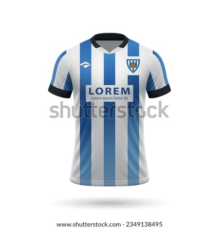 3d realistic soccer jersey in Real Sociedad style, shirt template for football kit 2023