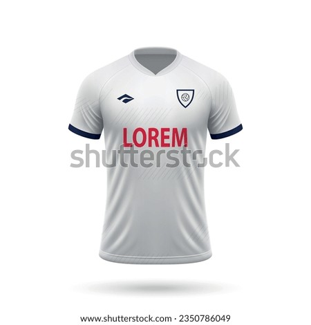 3d realistic soccer jersey in Tottenham style, shirt template for football kit 2023