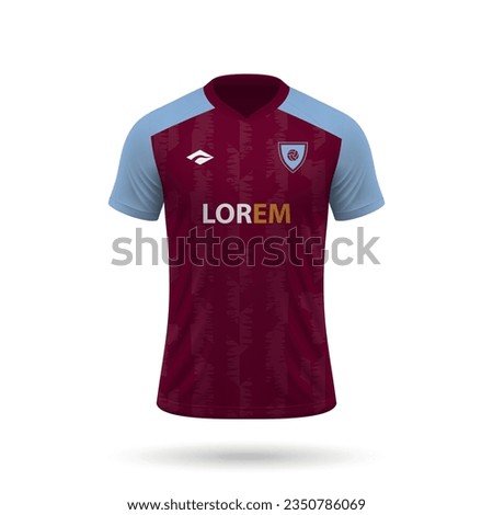 3d realistic soccer jersey in Aston Villa style, shirt template for football kit 2023