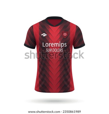 3d realistic soccer jersey in Milan style, shirt template for football kit 2023