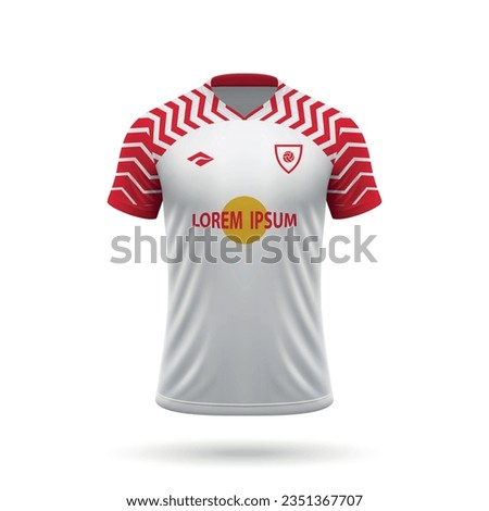3d realistic soccer jersey in Leipzig style, shirt template for football kit 2023