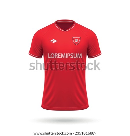 3d realistic soccer jersey in Twente style, shirt template for football kit 2023
