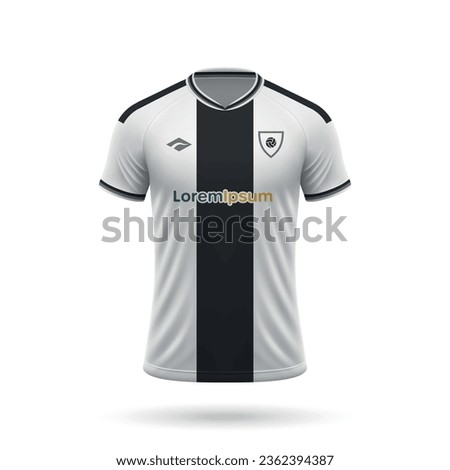 3d realistic soccer jersey in Udinese style, shirt template for football kit 2023