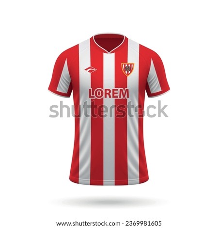 3d realistic soccer jersey in Almeria style, shirt template for football kit 2023