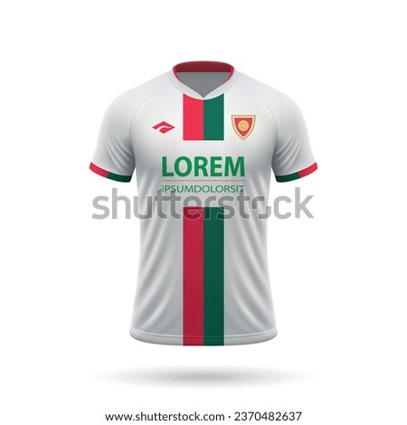 3d realistic soccer jersey in Augsburg style, shirt template for football kit 2023