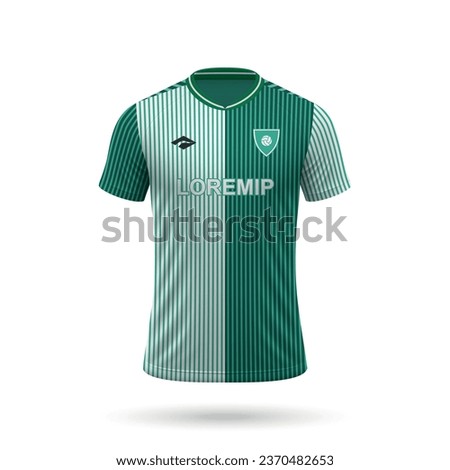 3d realistic soccer jersey in Werder style, shirt template for football kit 2023