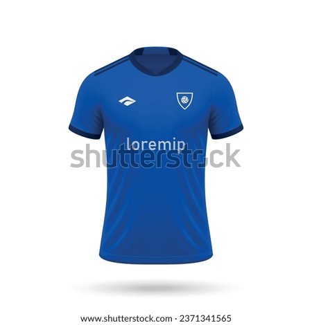 3d realistic soccer jersey in Cruzeiro style, shirt template for football kit 2023