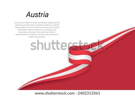 Wave flag of Austria with copyspace background. Banner or ribbon vector template