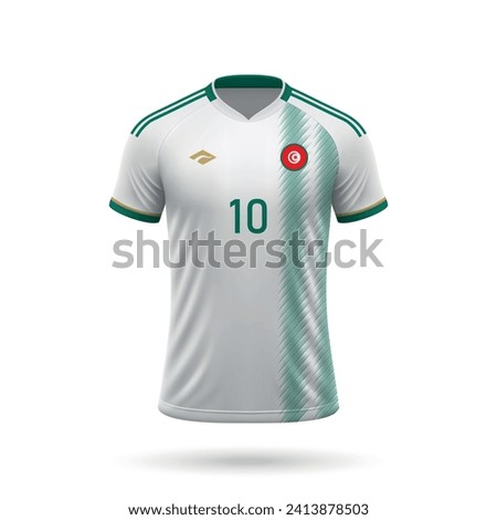 3d realistic soccer jersey Algeria national team, shirt template for football kit 2024
