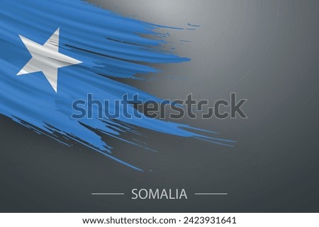 3d grunge brush stroke flag of Somalia, Template poster design
