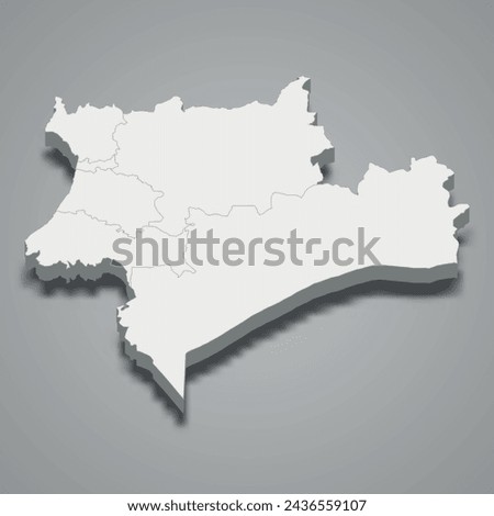 3d isometric map of Souss-Massa is a region of Morocco, vector illustration