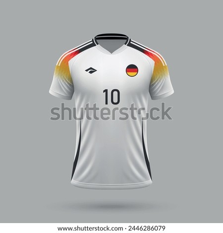 3d realistic soccer jersey Germany national team, shirt template for football kit 2024