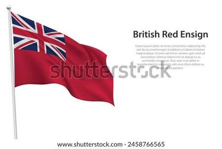 British Red Ensign waving historical flag, symbolizing early American independence.