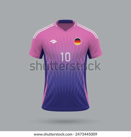 3d realistic soccer away jersey Germany national team, shirt template for football kit 2024