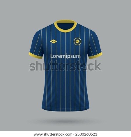 3d realistic soccer jersey in Verona style, football shirt template 2024