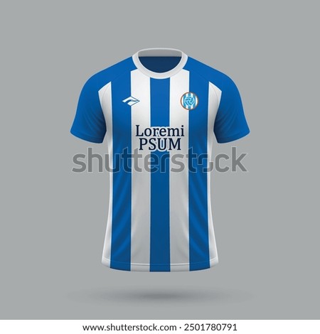 3d realistic soccer jersey in Espanyol style, football shirt template 2024