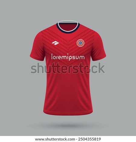 3d realistic soccer jersey in Lille style, football shirt template 2024