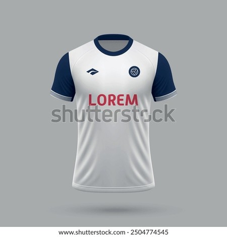 3d realistic soccer jersey in Tottenham style, football shirt template