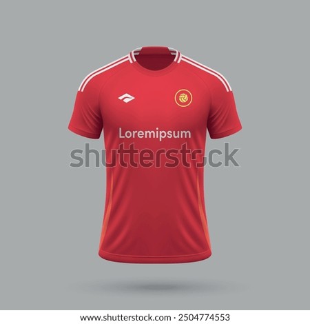 3d realistic soccer jersey in Manchester United style, football shirt template