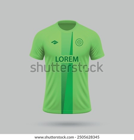 3d realistic soccer jersey in Wolfsburg style, football shirt template 2024