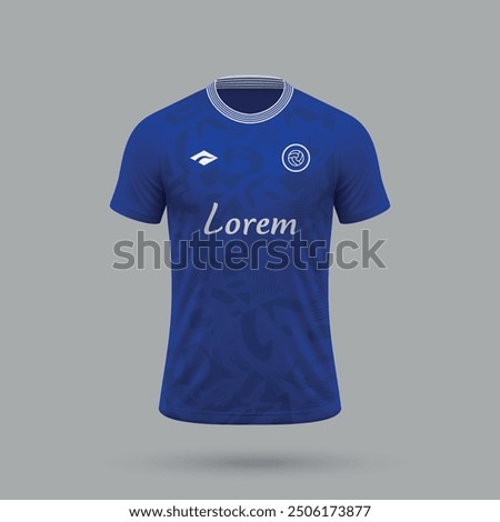 3d realistic soccer jersey in Everton style, football shirt template 2024