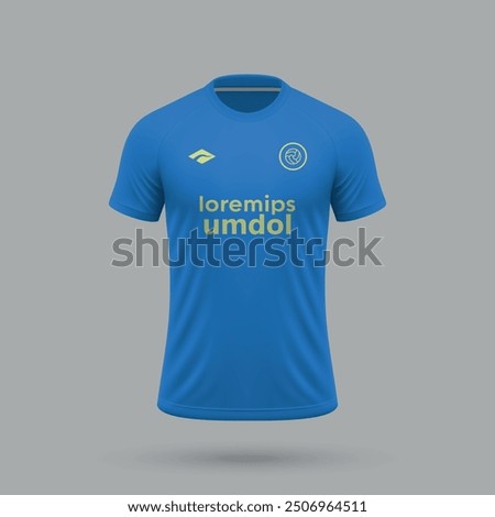 3d realistic soccer jersey in Empoli style, football shirt template 2024