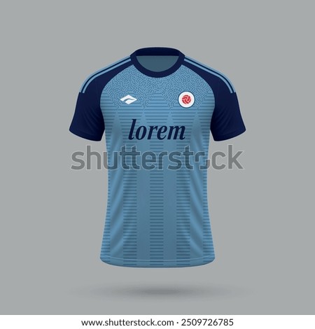 3d realistic soccer jersey in Slovan style, football shirt template 2024