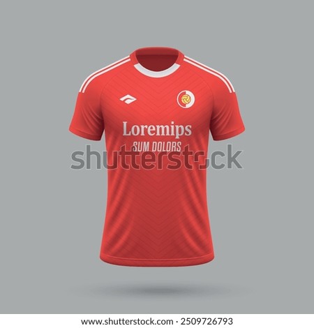 3d realistic soccer jersey in Benfica style, football shirt template 2024