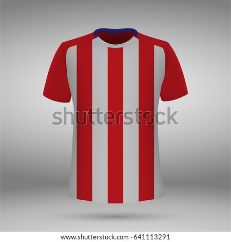 football kit of atletico madrid, t-shirt template. soccer jersey. Vector illustration