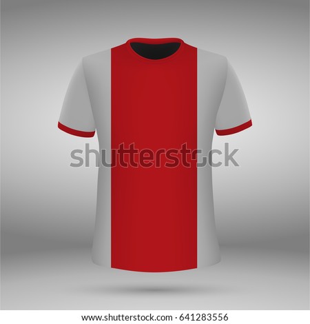 football kit of Ajax, t-shirt template. soccer jersey. Vector illustration