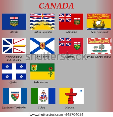 all flags of the Provinces and territories of Canada