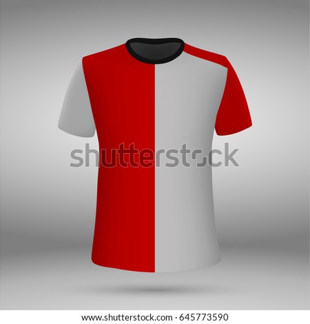 football kit of Feyenoord, t-shirt template. soccer jersey. Vector illustration
