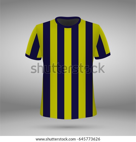 football kit, t-shirt template of Fenerbahce. soccer jersey. Vector illustration