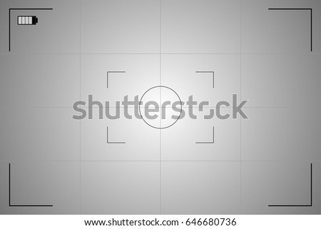 Modern camera focusing screen, viewfinders camera recording. Vector illustration