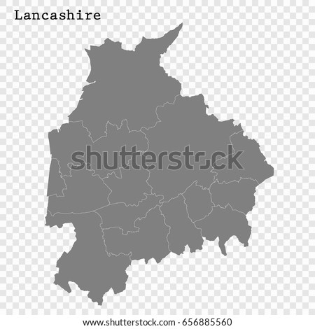 High Quality map of Lancashire is a ceremonial county of England, with borders of the counties