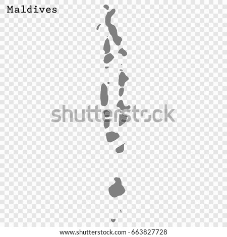 High quality map of Maldives with borders of the regions or counties