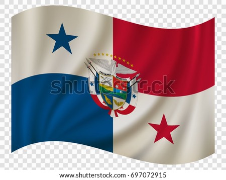 3D Waving Flag of Panama. Vector illustration