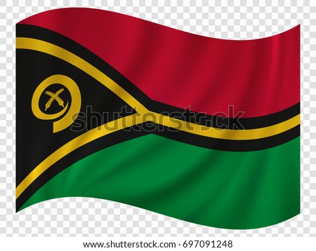 3D Waving Flag of Vanuatu. Vector illustration