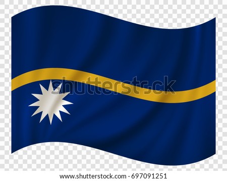 3D Waving Flag of Nauru. Vector illustration