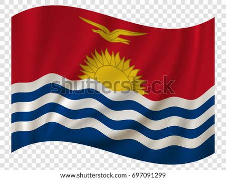 3D Waving Flag of Kiribati. Vector illustration