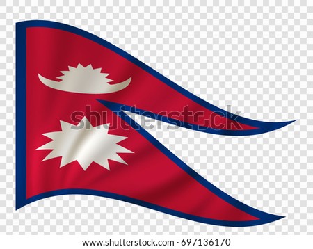 3D Waving Flag of Nepal. Vector illustration