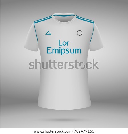 football kit of Real Madrid 2017-2018, t-shirt template. soccer jersey. Vector illustration