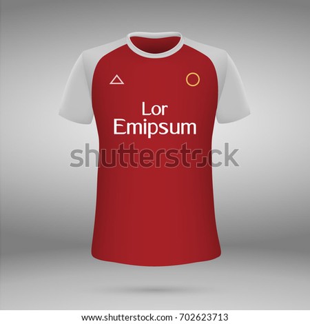 football kit of Arsenal London 2017-2018, t-shirt template. soccer jersey. Vector illustration