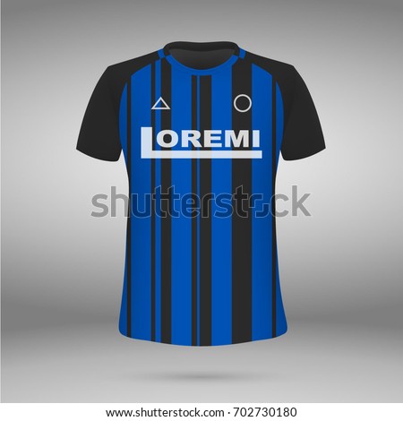 football kit of Inter 2017-2018 , t-shirt template. soccer jersey. Vector illustration