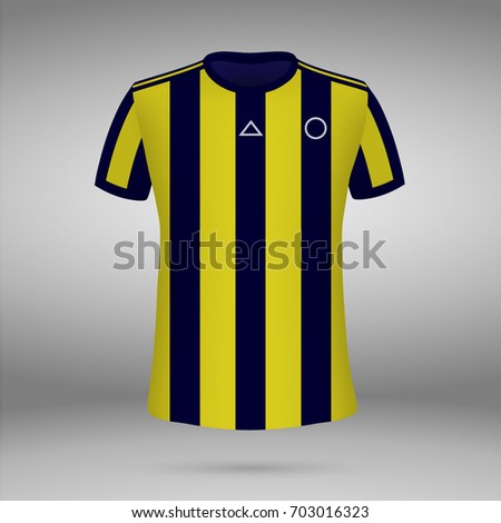 football kit of Fenerbahce 2017-2018 , t-shirt template. soccer jersey. Vector illustration