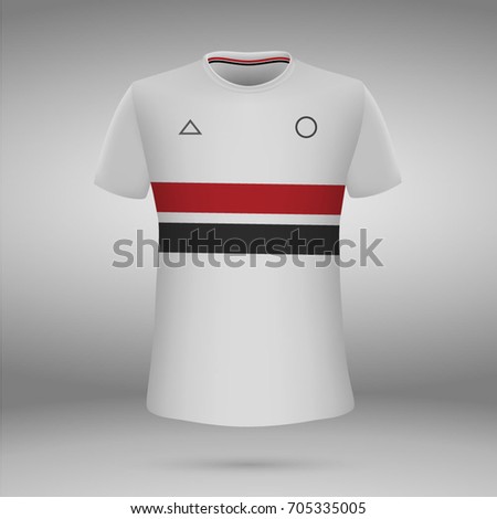 football kit of São Paulo FC, t-shirt template. soccer jersey. Vector illustration