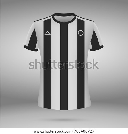 football kit of Botafogo 2017-2018, t-shirt. soccer jersey. Vector illustration